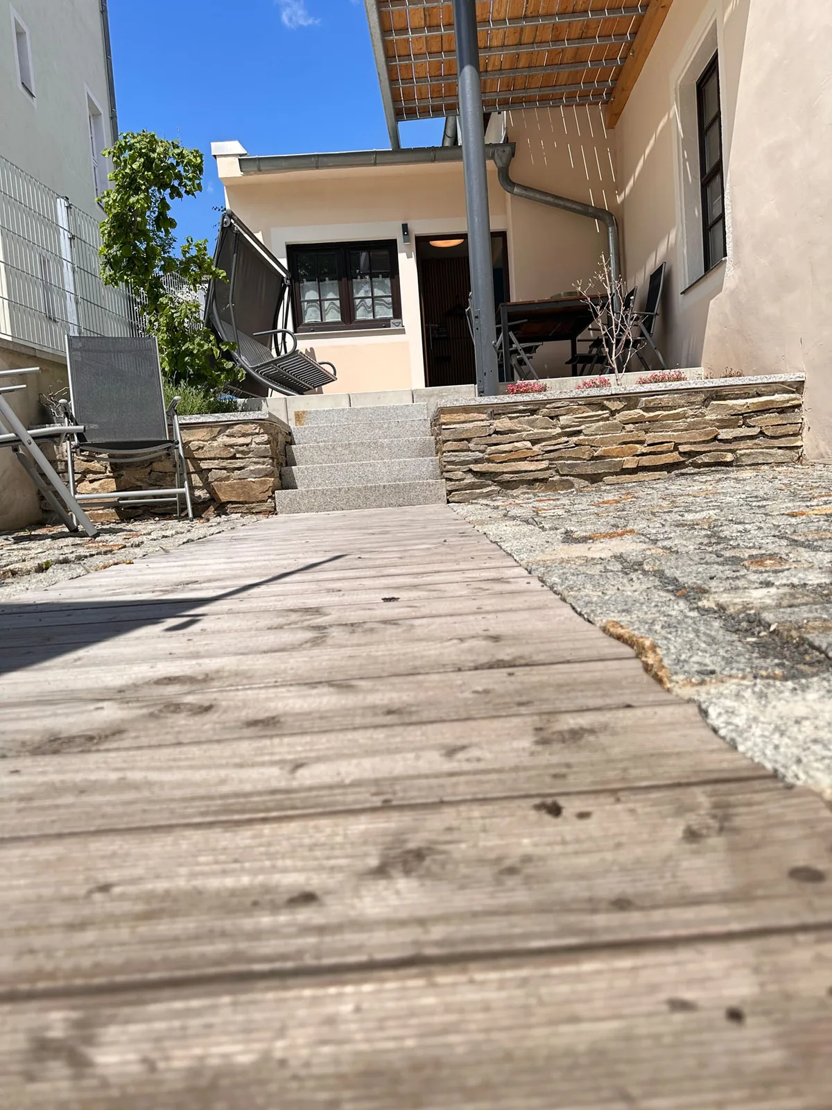 Zugang zur Terrasse der Ferienwohnung Altstadtglück